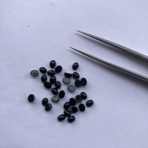Fabricante de cabujón calibrado suelto ovalado liso de ónix negro Natural de 3mm y 5mm, piedras semipreciosas para ajuste de joyería en línea - Product Image 2