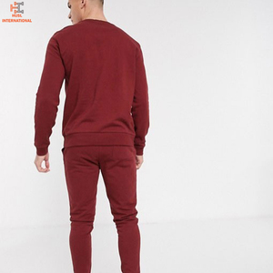 Ensemble de survêtement pour homme de haute qualité en coton 100% violet, style empilé, avec impression graphique personnalisée, survêtements évasés pour homme - Product Image 2