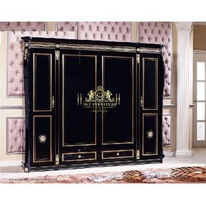 Armario de madera tallada real, conjunto de dormitorio con acabado negro de madera, armarios de madera de teca para decoración del hogar, en venta - Product Image 1