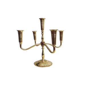 Nouveau design, candélabre en laiton à 5 bras, qualité supérieure, couleur or, candélabre pour événements, fêtes et décorations de mariage - Product Image 1