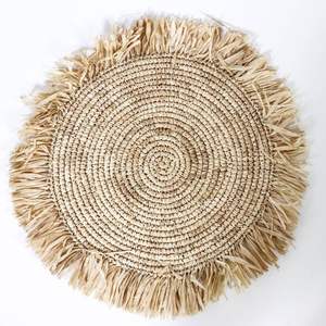 Napperon en jonc de mer napperon rond napperon en Jute nouveau Style naturel fabriqué au Vietnam tapis & coussins décoration de la maison napperons 5-7 jours - Product Image 3
