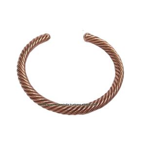 Brazalete de plata y cobre trenzado clásico simple liso abierto brazalete pulsera nueva llegada brazalete ajustable - Product Image 2