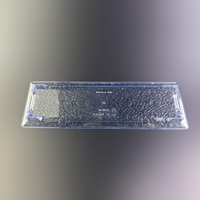 Plateau rectangulaire en plastique blanc de marque Folin, YOHIRA 32-10, procédé blister, jetable, PET PP, alimentaire, 56g VN 320x100mm, empilable