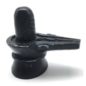 บริสุทธิ์สีดำหินอ่อน Shivling พระเจ้ารูปปั้น - Product Image 1