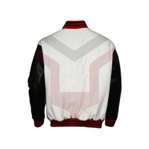 Bulk Baseball Varsity <b>Jacket</b> Faux <b>Leather</b> Sleeves and <b>Leather</b> Patch logo Letterman <b>Jacket</b> Unisex <b>Brown</b> Varsity <b>Jacket</b> - Product Image 2
