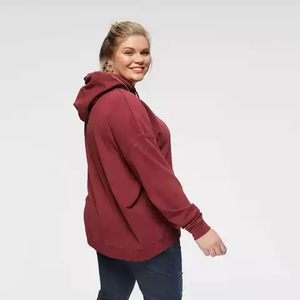 Women's Custom Printed <b>Hoodie</b> Solid Color Casual Sweatshirt with Loose Boxy Fit Plus Size Autumn Winter Pullover Tops for Female - Product Image 4