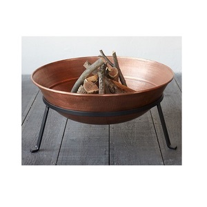Copper Hammered <b>Fire</b> <b>Pit</b> With Black Mesh Lid And Stand Deluxe Quality <b>Fire</b> <b>Pit</b> Customized Size <b>Round</b> Shape <b>Fire</b> <b>Pit</b> - Product Image 5