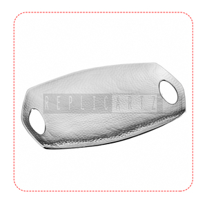 Bandeja de Servir Rectangular Decorativa con Diseño de Cuerno Martillado y Asas Recortadas, para Mesa de Comedor, Encimera de Cocina, Decoración del Hogar, Estilo Art Deco - Product Image 1