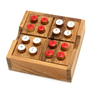 Wooden Sudoku Kid Board Games Puzzle Box Wooden Challenge Games for Kids Travel Size Family Games Gift Ideas Educational