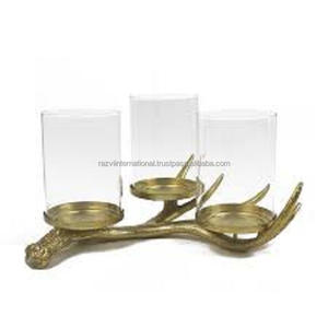 Bougeoir fait à la main de style moderne et antique en aluminium pour la décoration de la maison ou les occasions de Pâques - Product Image 4