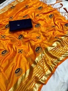 Kanchipuram Saris Seda Fiesta Desgaste Boda Indio Último Diseñador Mujeres Desgaste Sari con Blusa Banarasi Algodón Seda Telas Suaves Alfanumero - Product Image 2