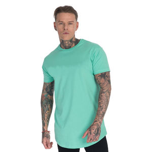 Conception personnalisée en gros de vêtements de sport pour la course à pied ourlet incurvé 100% T-shirt de gymnastique en jersey de coton peigné pour hommes - Product Image 4