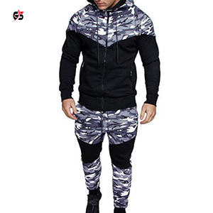 Survêtement pour homme Camouflage en coton polaire, Sweat-shirt avec fermeture éclair, ensemble OEM à manches longues, pour joggeurs, hiver, - Product Image 6