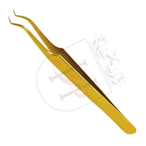 โกลด์โค้ง V-Shape 45deg Volume ทวีตฉลากส่วนตัว,ที่มีคุณภาพสูงสแตนเลสต่อขนตา V-งอแหนบ - Product Image 1