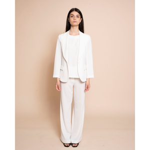 Chaqueta elegante de mujer para primavera/otoño, 100% hecha en Italia, de la marca SM Quality, corte regular, en tela fluida, con 1 botón, ideal para la oficina. - Product Image 5