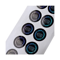 Autocollant en vinyle brillant rond, matériau holographique, lettre miroir argenté, lamination brillante, autocollant holographique