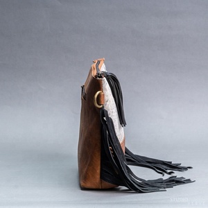 LW 100% Genuine Leather Simple <b>Tote</b> Handbag Tassel Decoration Single Strap <b>Zip</b> Trending Fashion Style Women Spring/Summer - Product Image 5
