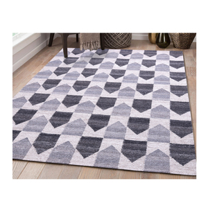 Tapis tissés brodés au design moderne fait à la main en laine et coton 100% les plus vendus pour salles à manger et chambres à coucher - Product Image 1