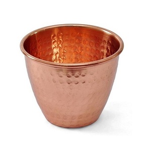 Exclusive Quality Round Shape Drinking <b>Glass</b> Newest Design <b>Copper</b> Hammered Juice <b>Glass</b> For Home Decor Accessories - Product Image 1