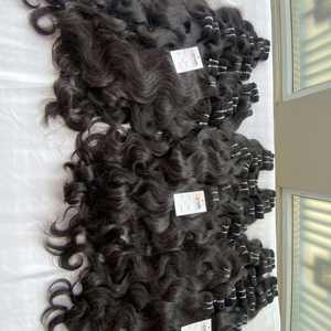 ชุดผมมนุษย์บริสุทธิ์จาก Wefted เครื่อง100% หนังกำพร้าสองชั้นเป็นลอนคลื่นลึก - Product Image 1
