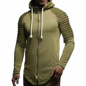 Sweat à capuche grande taille en tissus authentiques avec logo personnalisé 100% coton French Terry Full Zip Blank Plank Sweats à capuche vierges élégants pour hommes - Product Image 1