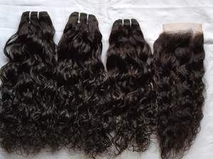 Extensiones de cabello humano natural y liso Remy indio crudo, máquina alineada de cutícula virgen sedosa, paquetes de tejido de trama Doble - Product Image 3