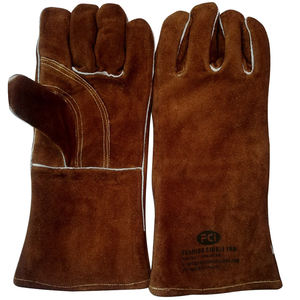 Gants de protection pour les mains des travailleurs en gros / Gants de travail en cuir fendu canadien pour échelleur / Gants de travail en cuir industriels - Product Image 4
