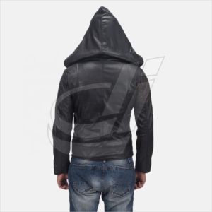 Última chaqueta de cuero de oveja auténtica personalizada para hombre Parka con capucha acolchada prendas de vestir exteriores - Product Image 4