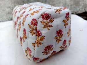 กระเป๋าเครื่องสำอางแบบมีซิปทำจากผ้าฝ้ายแท้อินเดียเป็นมิตรต่อสิ่งแวดล้อมสไตล์โบฮีเมียนโบว์ลายน่ารักของใช้จำเป็นสำหรับการเดินทาง - Product Image 2