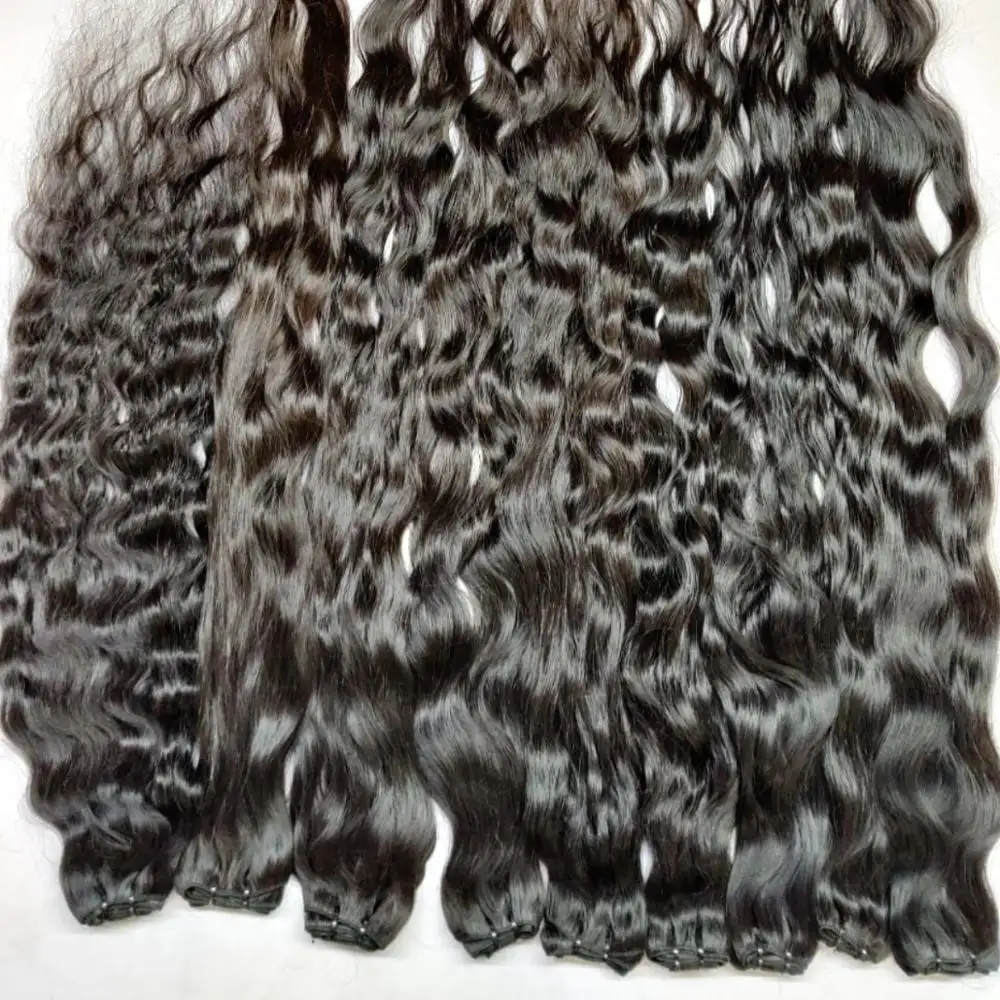 Cabelo indiano real sem processado, com cutículas alinhadas, melhor qualidade, cabelo do templo virgem indiana remy