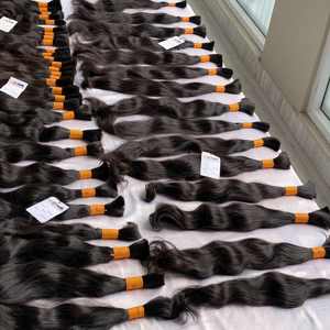 Mechones de pelo indio remy, pelo lacio suave y sedoso tejido, cabello Virgen sin procesar, cutícula, cabello indio sin procesar a granel - Product Image 4