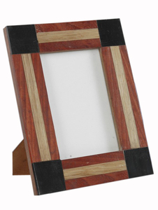 Marco de fotos de diseño de madera marrón teca para decoración del hogar - Product Image 2