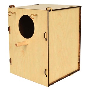 Nido de pájaro de madera Patrón de animales Tamaño mediano Desmontado 8 piezas - Product Image 1