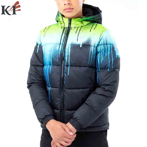 KEVEN IMPEX Blouson matelassé pour homme, design personnalisé, imprimé délavé, réversible, écologique, coupe-vent, respirant, en laine, col montant - Product Image 3