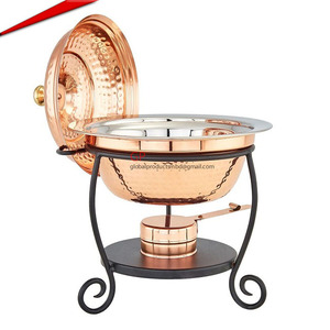 Plato de chafting con acabado de cobre, buffet - Product Image 3