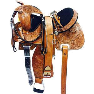Premium Durable cuero genuino barril Racing Western Horse Saddle Tack Set Softy Seat varios tamaños 14 '-18' colores disponibles - Product Image 1