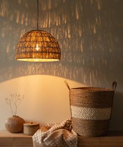 Glovimex redondo de pantalla de ratán lámpara de decoración de luces lámpara de Interior - Product Image 2