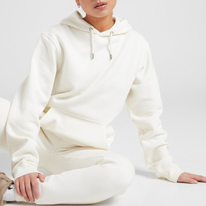 Sudadera con capucha para mujer, de gran tamaño, con cuello redondo, 100% algodón, bordada, 350gsm - Product Image 6