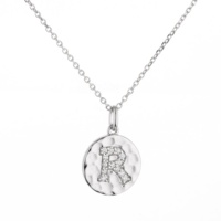 Collier avec pendentif initiale en argent plaqué or, pierre de zircon cubique, collier en argent avec lettres initiales pour femmes