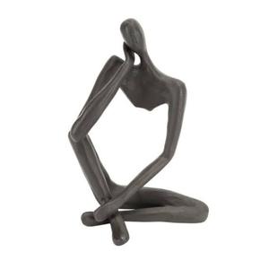 Artesanía moderna de aluminio, la escultura de yoga utilizada para decorar colecciones, escultura de hombre sentado de Metal para el hogar - Product Image 3