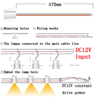 1W DC12V Mini LED Downlight Dimmable Spotlight Escalier Cabinet Lumière Noir Blanc Argent Shell Spot Light Plafonnier Downlight
