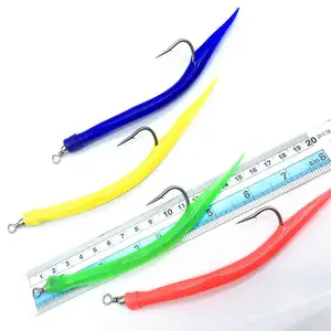 Artificial Soft Bait 10Pcs Saltwater Fishing Tube Hooks Jig Lure 70 100 120