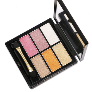 Nueva paleta de sombras de ojos coreana personalizable Brillo DE ALTO pigmento <span class=keywords><strong>6</strong></span> colores para forma de polvo de tono de piel oscura-Etiqueta privada OEM ODM - Product Image 2