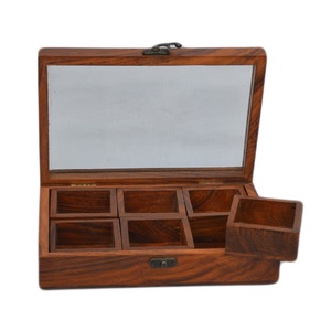 Kitchenware Tools Masala Wooden Box Vintage Finishing