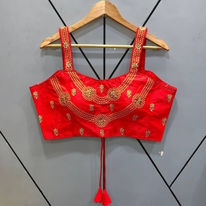 Very Beautiful and Elegant Festive Indian Girl Sewn on Embroidery Shirt Finished Cheaply with Wholesale Surat Alphanumero - Product Image 3