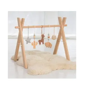木制婴儿健身房玩具悬挂藤条婴儿健身房游戏垫儿童卧室价格便宜 // Ms. Rachel: + 84896436456