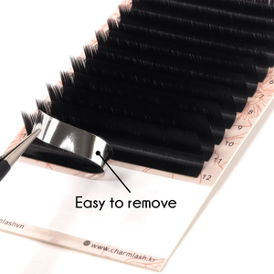 Pestañas de Cachemira Planas Elipse, Extensiones de Pestañas de Terciopelo, Bandejas de Pestañas al por Mayor, Suministros Veganos, Fibra PBT Coreana, Curvatura CC, CharmLash - Product Image 3