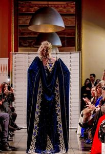 STYLISH KARAKOU CAFTAN DRESS WITH COLORFUL EMBROIDERY OF DABKA, CRYSTAL GLASS BEADS,GLASS STONE WORK FOR PARTY-WEAR @ 2022 - Product Image 3