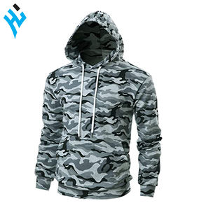 Sudadera con capucha de manga larga para hombre, de alta calidad, informal, 100% algodón, forro polar, deportiva, de camuflaje, nueva moda - Product Image 1