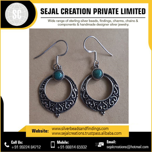 Boucles d'oreilles en argent 925 les plus vendues Boucles d'oreilles en pierres précieuses d'Inde DU VENDEUR ET FOURNISSEUR INDIEN - Product Image 6